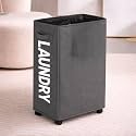 Rioware Foldable Laundry Basket with Wheels – Portable Laundry Bag/Toy Storage Organizer/Cloth Bin, Washing Clothes Storage Basket, and Movable Storage Solution (Grey, Large) Urbanelite