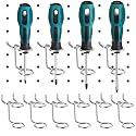 Ripeng 12 Pcs Silver 12 Pcs Screwdriver Organizer Tool Holders Multi-tool Holder