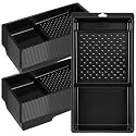Ripeng 4" Disposable Paint Trays Bulk Plastic Roller Tray, Black