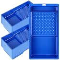 Ripeng 4" Disposable Paint Trays Bulk Plastic Roller Tray, Blue