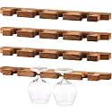 Ripeng 4 Pcs Wall Mounted Wood Stemware Rack Champagne Holder, Dark Brown