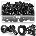 Ripeng 50 Pack M6 x 16 mm Rack Mount Cage Nuts, Screws and Washers Black