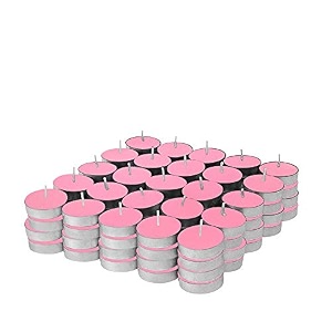 ripp unscented wax tealights candles smokeless candles burning time approx 25 hour pink pack of 50