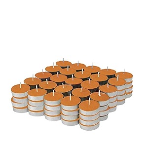 ripp unscented wax tealights candles smokeless candles burning time approx 25 hour orange pack of 50