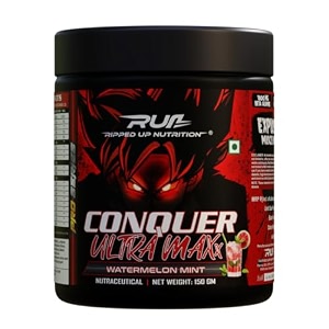 ripped up nutrition conquer ultra maxx- pre workout- 150gm watermelon mint powder 1 count 15 servings