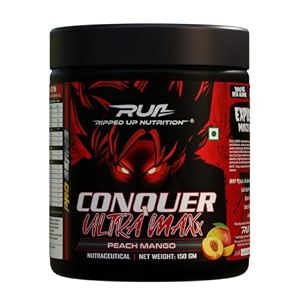 ripped up nutrition conquer ultra maxx- pre workout-150gm peach mango powder 1 count 15 servings
