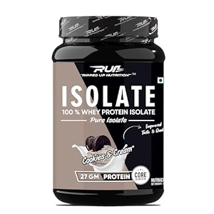 ripped up nutrition whey protein isolate  27g fast-absorbing proteinscoop  low carb amp fat for lean muscle growth  no fillers or maltodextrin  gmp certified cookies and cream 907g 2lbs