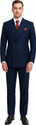 RISANI Double Breasted-Suits. Solid Men Suit