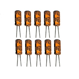 capacitor 22uf50v63v aluminium electrolytic cpapacitor pack of 10pcs product may differ from image