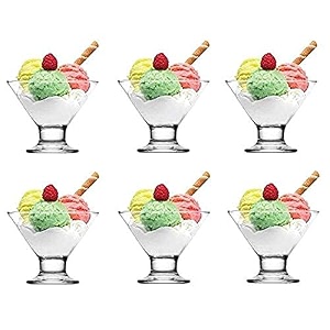 risello crystal glass ice cream cup salad serving bowl pudding - dessert bowl 165 ml pcs of 4