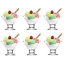 Risello Crystal Glass Ice Cream Cup, Salad Serving Bowl, Pudding - Dessert Bowl, 165 ml (Pcs of 4)