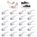 Shoe Slots Organizer 12 Pack,Adjustable Shoe Stacker Space Saver, Double Deck Shoe Rack Holder Shoe Stack for Closet Organization,organizadores de zapatos,White