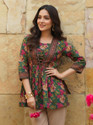 rishi Casual Floral Print Women Green Top