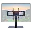 RISSACHI® TV Stand for Table with Glass Base | Adjustable TV Table Stand for 32-55 inch LED, LCD & Smart TVs | Strong Replacement Stand for Home & Office Setup