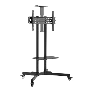 rissachi tv cart with wheels  tv stand movable floor trolley for 32 to 65 inch led amp smart tvs  holds up to 50kg heavy duty tv stand with lockable wheels for home office classroom amp showroom