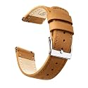 Ritche Christmas Gift Quick Release Leather Watch Band Leather Watch Strap 18mm 19mm 20mm 21mm 22mm 23mm or 24mm for Men and Women, White Elephant Gifts, Stocking Stuffers For Men