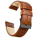 Ritche Christmas Gift Quick Release Leather Watch Band Leather Watch Strap 18mm 19mm 20mm 21mm 22mm 23mm or 24mm for Men and Women, White Elephant Gifts, Stocking Stuffers For Men