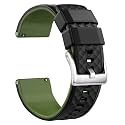Ritche Christmas Gift Silicone Watch Bands 18mm 20mm 22mm 24mm Quick Release Rubber Watch Bands for Men, White Elephant Gifts, Stocking Stuffers For Men