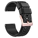 Ritche Christmas Gift Silicone Watch Bands 18mm 20mm 22mm 24mm Quick Release Rubber Watch Bands for Men, White Elephant Gifts, Stocking Stuffers For Men