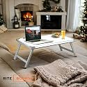 Multi Purpose White Board Study Table - Portable and Foldable Laptop Study Writing Bed Breakfast Tray Table for Home,Office (Size - 60X40X25 Cm),Powder Coated