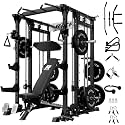RitFit Buffalo Smith Machine, Power cage with LAT-Pull Down System &amp; Cable Crossover System, All-in-One Squat Rack for Home Gym, Power Rack