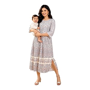 RITIJYA Zipless Feeding Kurta Dress for Women