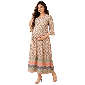 RITIJYA Zipless Feeding Kurta Dress for Women