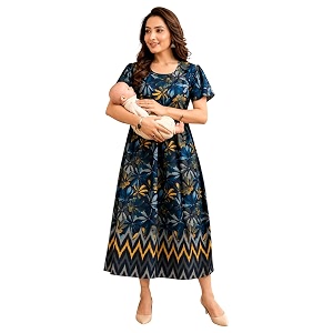 RITIJYA Zipless Feeding Kurta Dress for Women