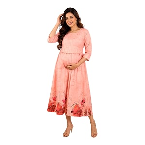 RITIJYA Zipless Feeding Kurta Dress for Women