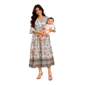 RITIJYA Zipless Feeding Kurta Dress for Women