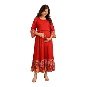 RITIJYA Zipless Feeding Kurta Dress for Women