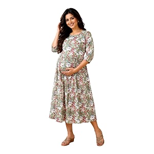 RITIJYA Zipless Feeding Kurta Dress for Women