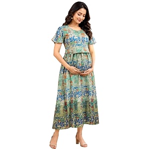 RITIJYA Zipless Feeding Kurta Dress for Women