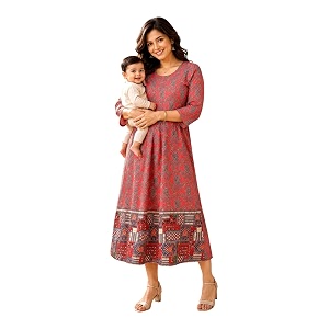 RITIJYA Zipless Feeding Kurta Dress for Women