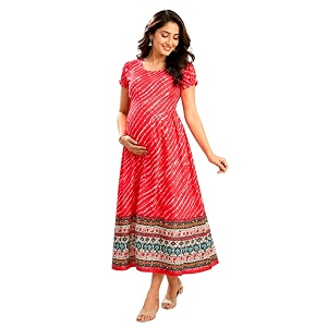 RITIJYA Zipless Feeding Kurta Dress for Women
