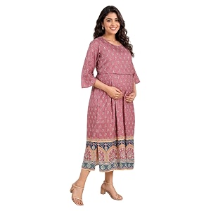 RITIJYA Zipless Feeding Kurta Dress for Women