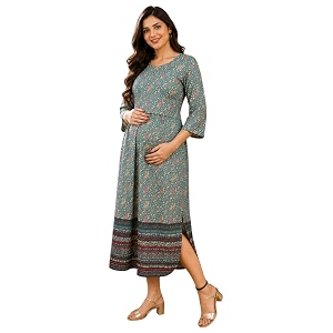 RITIJYA Zipless Feeding Kurta Dress for Women