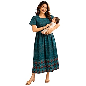 RITIJYA Zipless Feeding Kurta Dress for Women