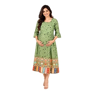 RITIJYA Zipless Feeding Kurta Dress for Women