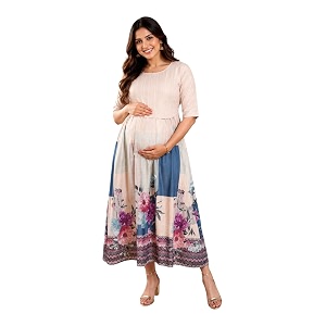 RITIJYA Zipless Feeding Kurta Dress for Women