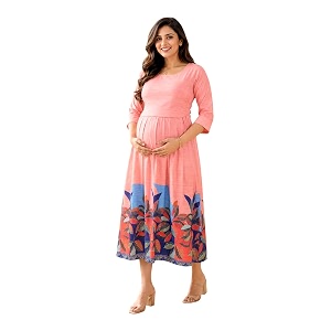 RITIJYA Zipless Feeding Kurta Dress for Women