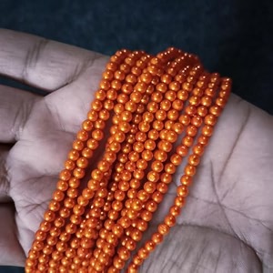 plastic 4 mm beadsmoti kit 1200 pcs for jewellery makingcraftworkdecorations orange
