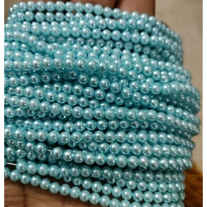 plastic 4 mm beadsmoti kit 1200 pcs for jewellery makingcraftworkdecorations sky_blue