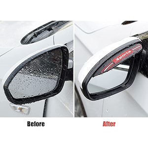 ritmo 2pcs rear view mirror rain visor smoke guard universal carbon fiber rear view side mirror rain eyebrow for cars truck rear view mirror cover accessories smiley