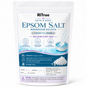 ritrue epsom bath salt 450 gm for relaxation muscle relief bath  foot soak 450 g