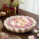 RITUALISTIC Leher Makrana Marble Urli | Urli for Flower Decoration | Marble Urli Bowl for Home Décor | Festive &amp; Pooja Décor | Housewarming Gift | Floating Flowers &amp; Candles | 22cm White