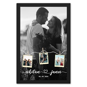 ritwika39s personalized pictures collage frame with custom name or message amp date  for decor amp gift to your friends amp couples  in two size 95 x 135 inch or 135 x 195 inch set of 1