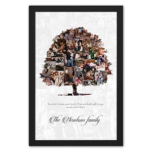 ritwika39s wall art of personalized photo collage tree amp custom message painting in black frame printed on premium glossy paper set of 1 with acrylic glass multicolor size 135 x 195 in