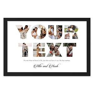 ritwika39s wall art of personalized text photo collage amp custom message painting in black frame with glass multicolor size 135 x 95 in set of 1