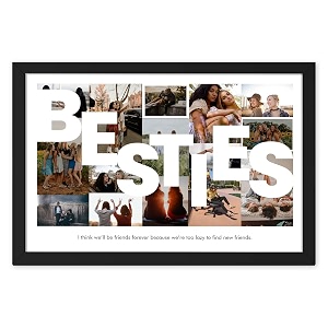 ritwika39s wall art of personalized besties photo collage amp custom message painting in black frame premium glossy paper multicolored size 135 x 95 in set of 1